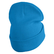 Fugly Doll Face Logo Embroidered 12" Long Knitted Beanie - Aqua OSFM