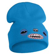 Fugly Doll Face Logo Embroidered 12" Long Knitted Beanie - Aqua OSFM