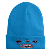 Fugly Doll Face Logo Embroidered 12" Long Knitted Beanie - Aqua OSFM
