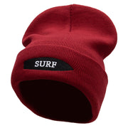 Surfboard Embroidered 12 Inch Long Knitted Beanie