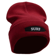 Surfboard Embroidered 12 Inch Long Knitted Beanie