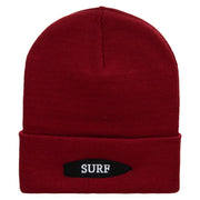 Surfboard Embroidered 12 Inch Long Knitted Beanie