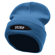 Surfboard Embroidered 12 Inch Long Knitted Beanie