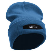 Surfboard Embroidered 12 Inch Long Knitted Beanie