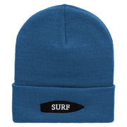 Surfboard Embroidered 12 Inch Long Knitted Beanie