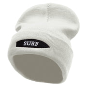 Surfboard Embroidered 12 Inch Long Knitted Beanie