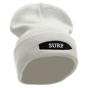 Surfboard Embroidered 12 Inch Long Knitted Beanie