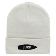 Surfboard Embroidered 12 Inch Long Knitted Beanie