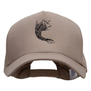 Tattoo Koi Fish Embroidered Pro Style Twill Caps - Khaki OSFM