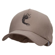 Tattoo Koi Fish Embroidered Pro Style Twill Caps - Khaki OSFM