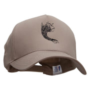 Tattoo Koi Fish Embroidered Pro Style Twill Caps - Khaki OSFM