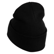 Jurassic Dinosaur Logo Embroidered 12" Long Knitted Beanie - Black OSFM