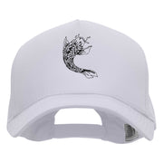 Tattoo Koi Fish Embroidered Pro Style Twill Caps - White OSFM