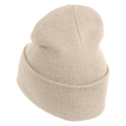Jurassic Dinosaur Logo Embroidered 12" Long Knitted Beanie - Birch OSFM