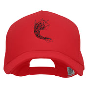 Tattoo Koi Fish Embroidered Pro Style Twill Caps - Red OSFM