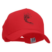 Tattoo Koi Fish Embroidered Pro Style Twill Caps - Red OSFM