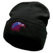 United Eagle Embroidered 12 inch Acrylic Blank Cuff Long Beanie