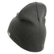 U.S. Army 8th Infantry Division Symbol Embroidered 8 Inch Solid Knit Short Beanie Made in USA - Charcoal OSFM