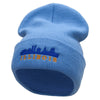 Illinois Skyline Embroidered 12 Inch Long Knitted Beanie