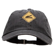 Beware of Crocodile Pigment Dyed Special Cotton Cap - Black OSFM