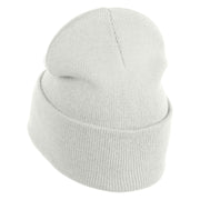 Blue Hedgehog Eyes Logo Embroidered 12" Long Knitted Beanie - White OSFM