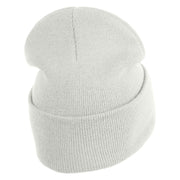Blue Hedgehog Eyes Logo Embroidered 12" Long Knitted Beanie - White OSFM