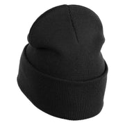 Blue Hedgehog Eyes Logo Embroidered 12" Long Knitted Beanie - Black OSFM