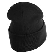 Blue Hedgehog Eyes Logo Embroidered 12" Long Knitted Beanie - Black OSFM