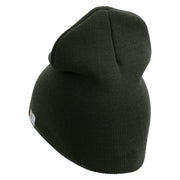 U.S. Army 9th Infantry Division Symbol Embroidered 8 Inch Solid Knit Short Beanie Made in USA - Graphite OSFM