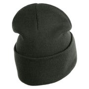 Blue Hedgehog Eyes Logo Embroidered 12" Long Knitted Beanie - Dark Grey OSFM