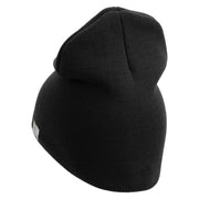 U.S. Army 9th Infantry Division Symbol Embroidered 8 Inch Solid Knit Short Beanie Made in USA - Black OSFM