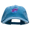 Lovely Whale Embroidered Pigment Dyed Wash Cap - Turquoise OSFM