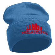 Philadelphia Embroidered 12 Inch Long Knitted Beanie