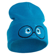 Inside Emotions Sadness Embroidered 12" Long Knitted Beanie - Aqua OSFM