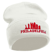 Philadelphia Embroidered 12 Inch Long Knitted Beanie