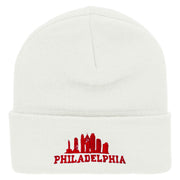 Philadelphia Embroidered 12 Inch Long Knitted Beanie