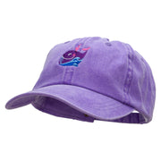 Lovely Whale Embroidered Pigment Dyed Wash Cap - Purple OSFM