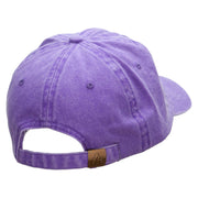 Lovely Whale Embroidered Pigment Dyed Wash Cap - Purple OSFM