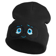 Inside Emotions Sadness Embroidered 12" Long Knitted Beanie - Black OSFM