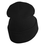 Inside Emotions Sadness Embroidered 12" Long Knitted Beanie - Black OSFM