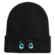 Inside Emotions Sadness Embroidered 12" Long Knitted Beanie - Black OSFM