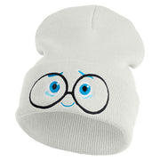 Inside Emotions Sadness Embroidered 12" Long Knitted Beanie - White OSFM