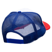 Player 1 Embroidered Foam Panel Mesh Snapback - White-Royal OSFM