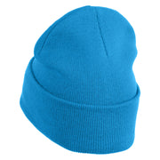 Puppet Monster Eyes Embroidered 12" Long Knitted Beanie - Aqua OSFM