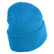 Puppet Monster Eyes Embroidered 12" Long Knitted Beanie - Aqua OSFM