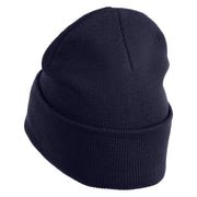 Puppet Monster Eyes Embroidered 12" Long Knitted Beanie - Navy OSFM
