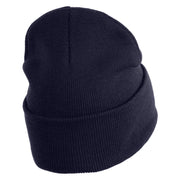 Puppet Monster Eyes Embroidered 12" Long Knitted Beanie - Navy OSFM