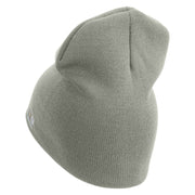 U.S. Army 23rd Infantry Division Symbol Embroidered 8 Inch Solid Knit Short Beanie Made in USA - dk-ash OSFM