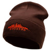 Houston Skyline Embroidered 12 inch Acrylic Blank Cuff Long Beanie