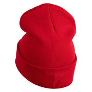 Sesame Puppet Eyes Logo Embroidered 12" Long Knitted Beanie - Red OSFM